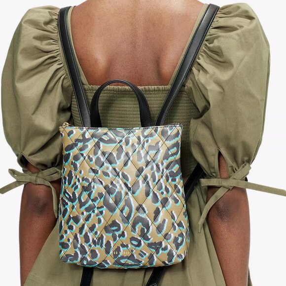 NWT Ted Baker Quiltoe Leopard Quilted Backpack Bag, Streetwear and Travel main image 6